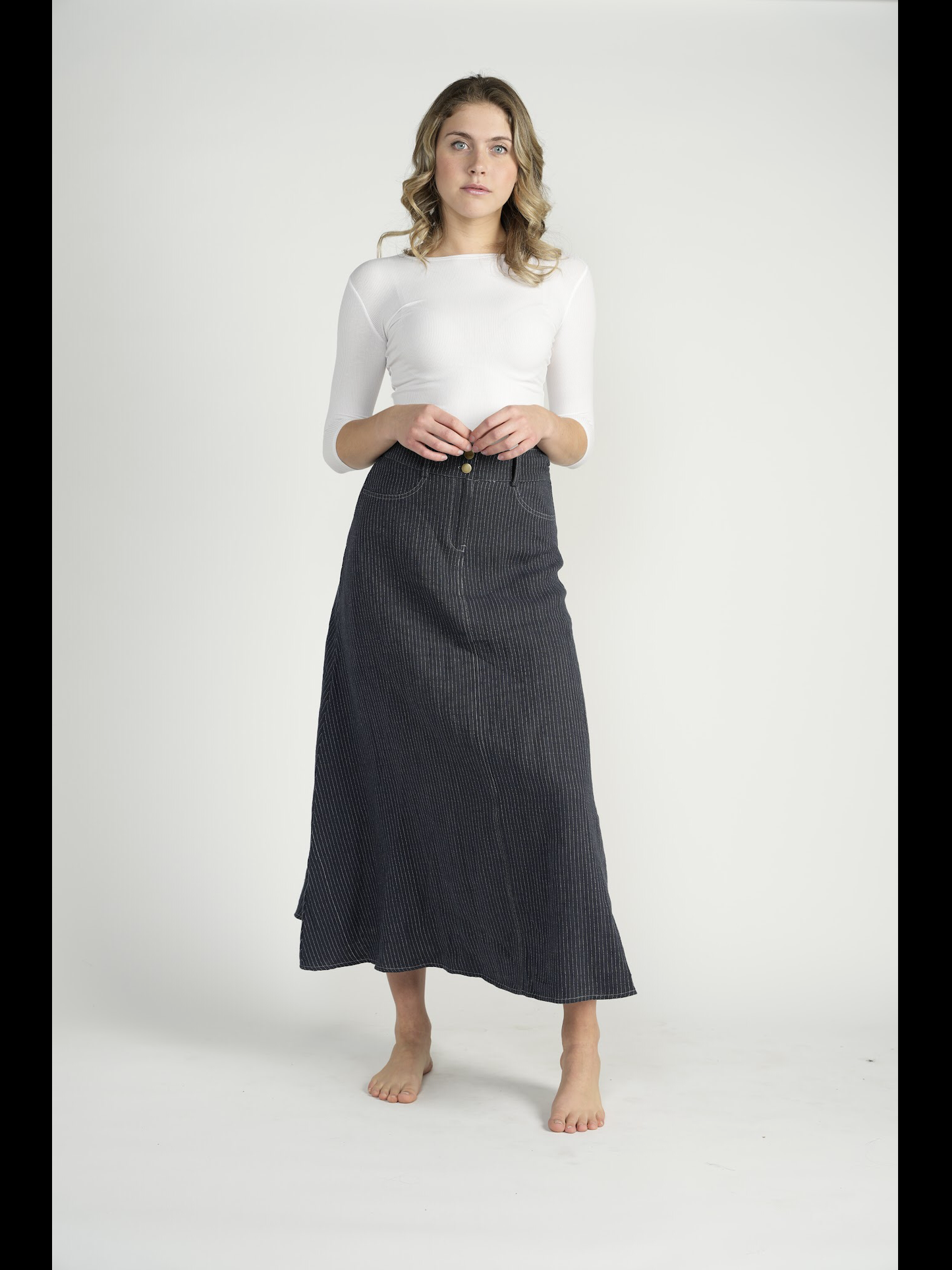 Pinstripe Maxi Skirt