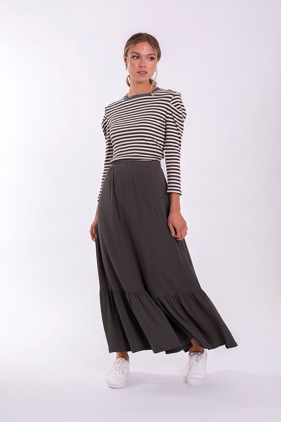 Striped Square Neck Tee