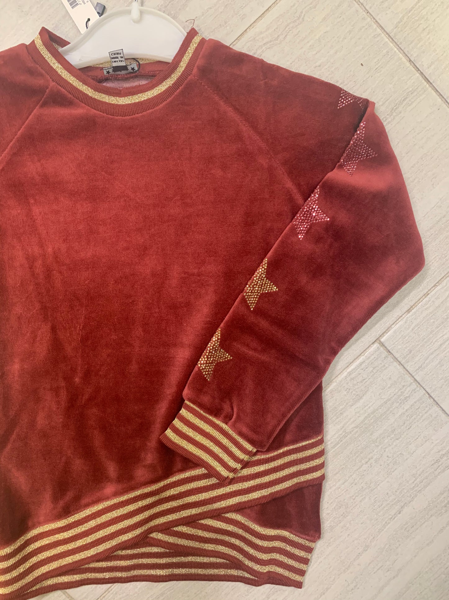 Sport Strip Velour Top - Set