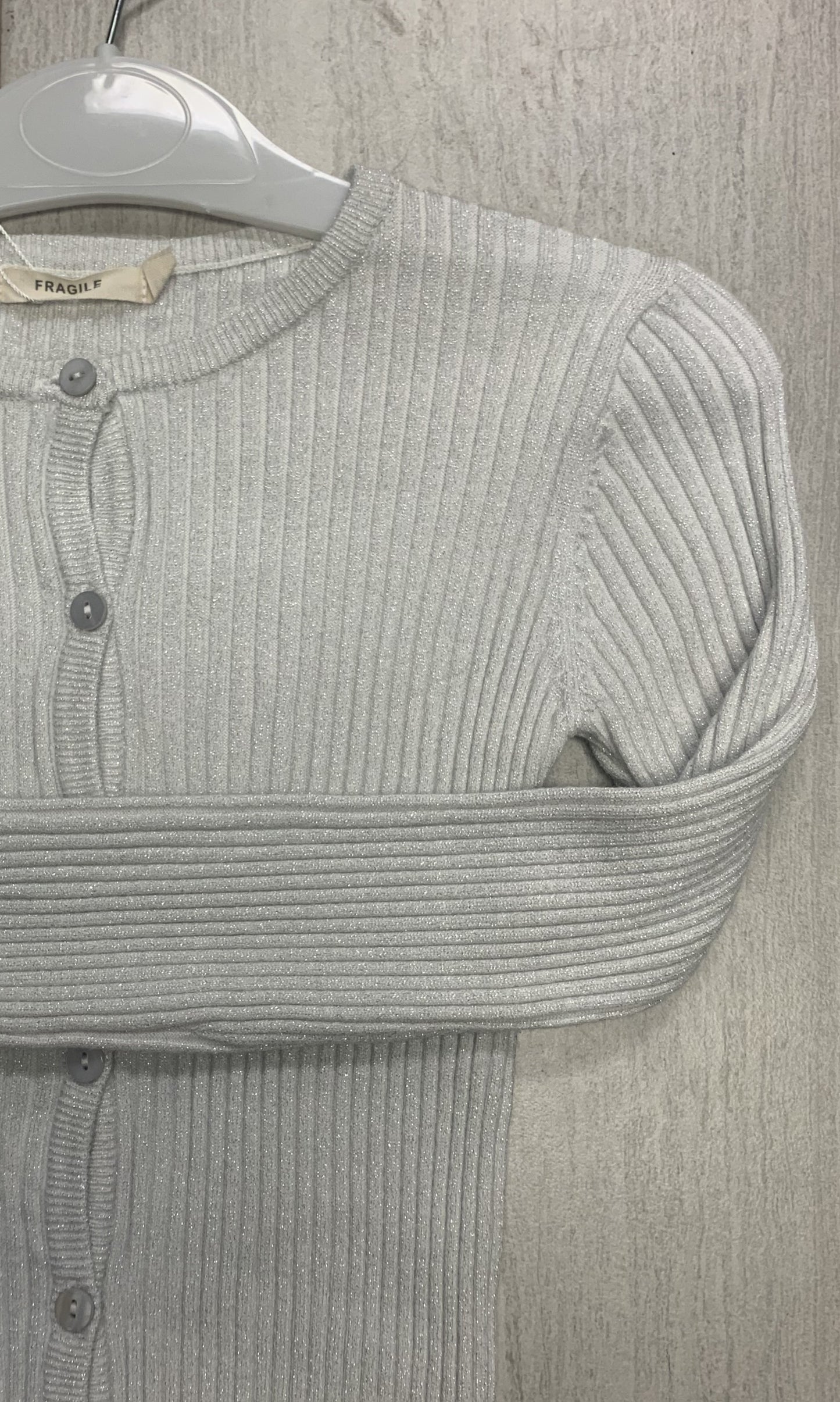 Rib Knit Shimmer Cardigan