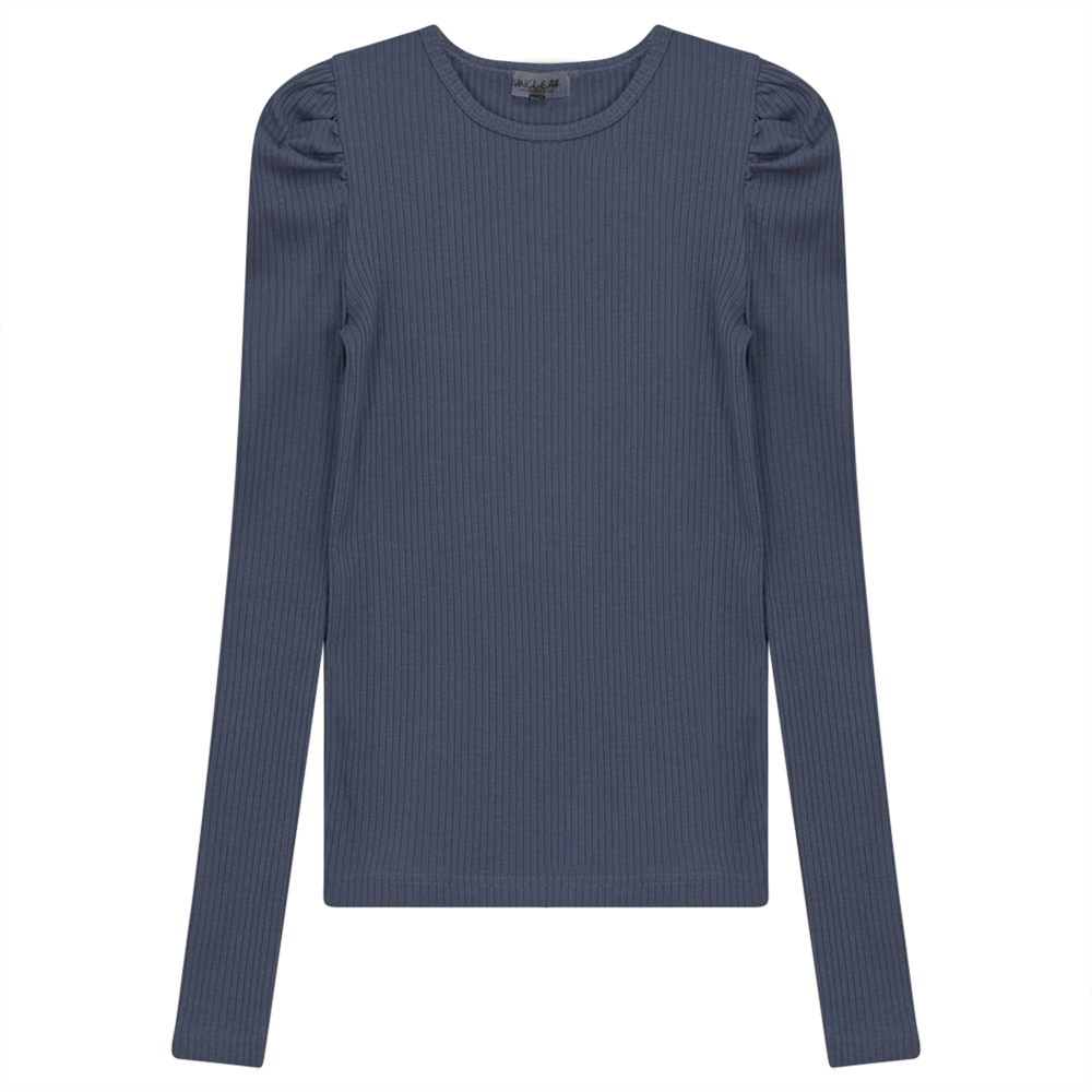 Ruff Sleeve Wide Rib Top