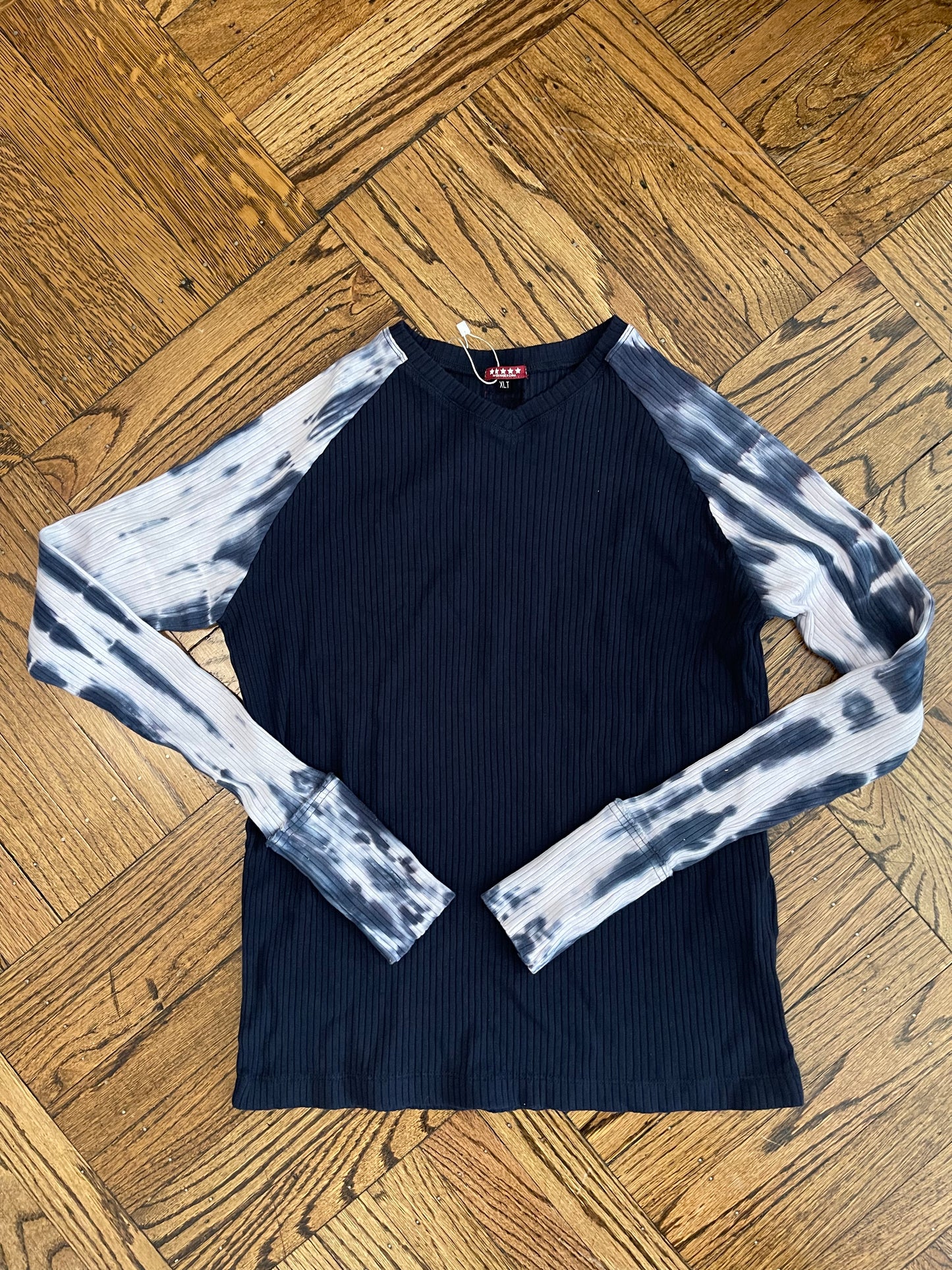 Contrast Tie Dye Top