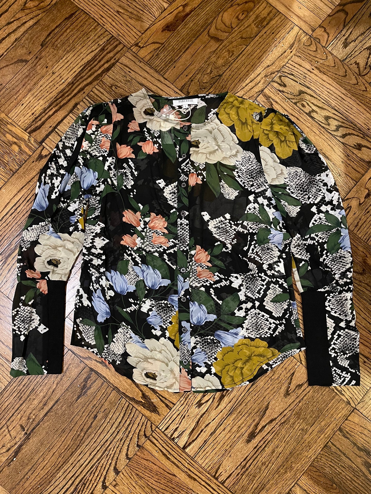 Black Floral Sheer Set