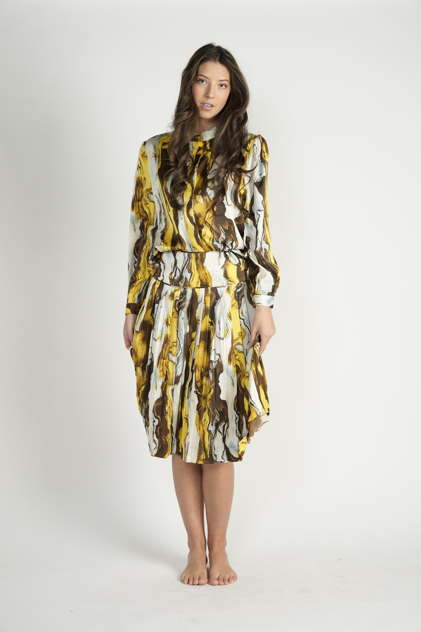 Abstract Print Satin Set