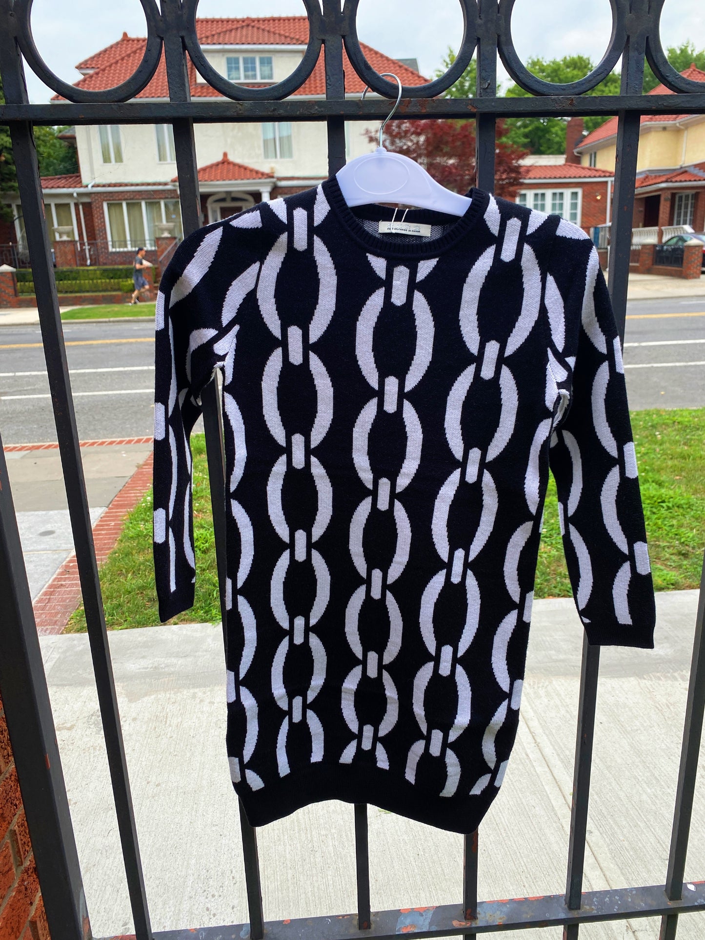 Black Dress With White Chains