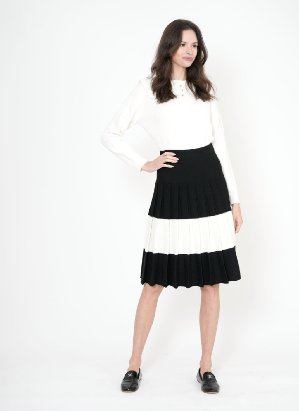 two tone pleated dress Two-Tone Long Maxi Dress with Double Layer Skirt Black and Blush S / Black and Blush