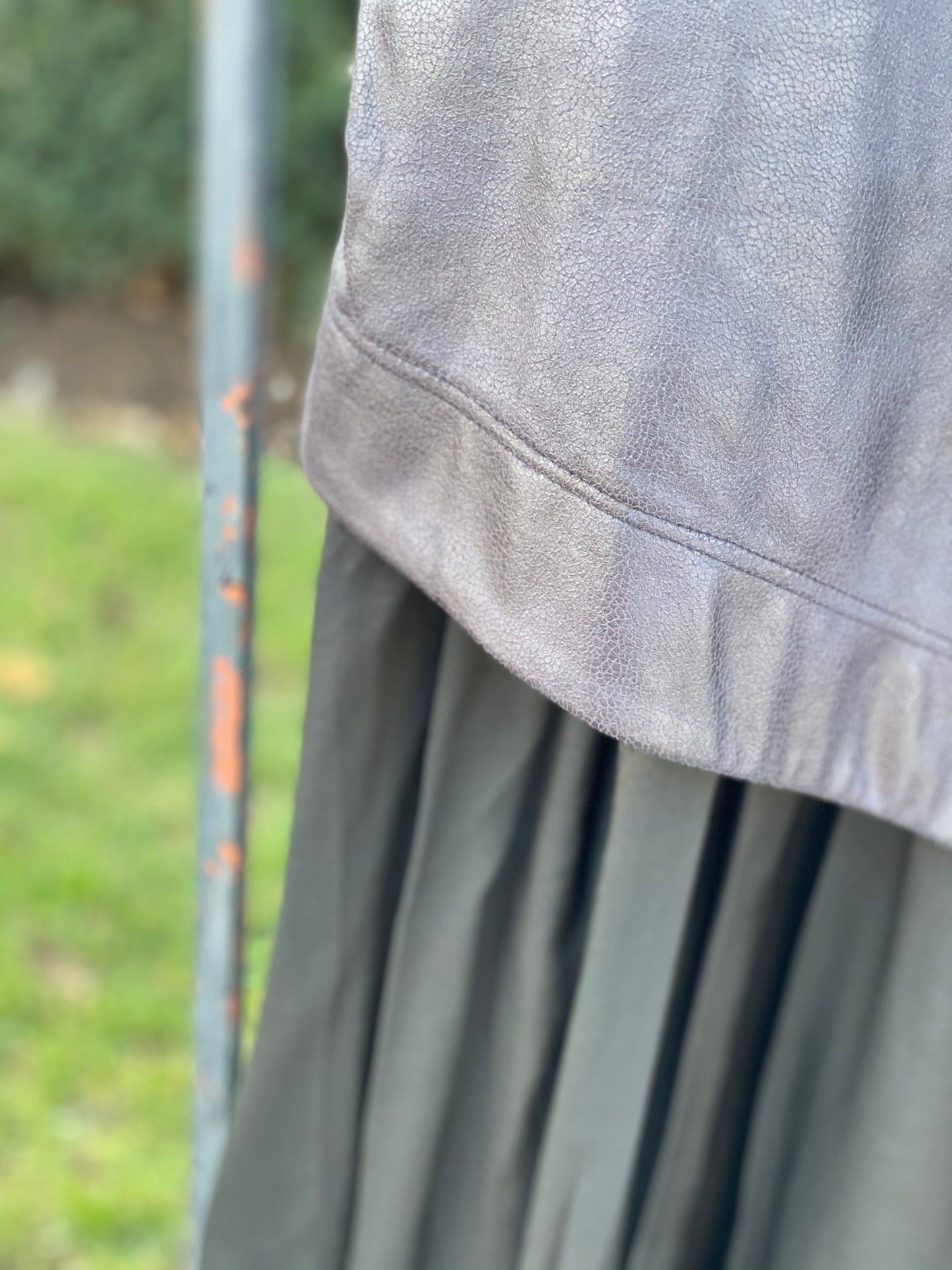 Pleather V-neck Jumper