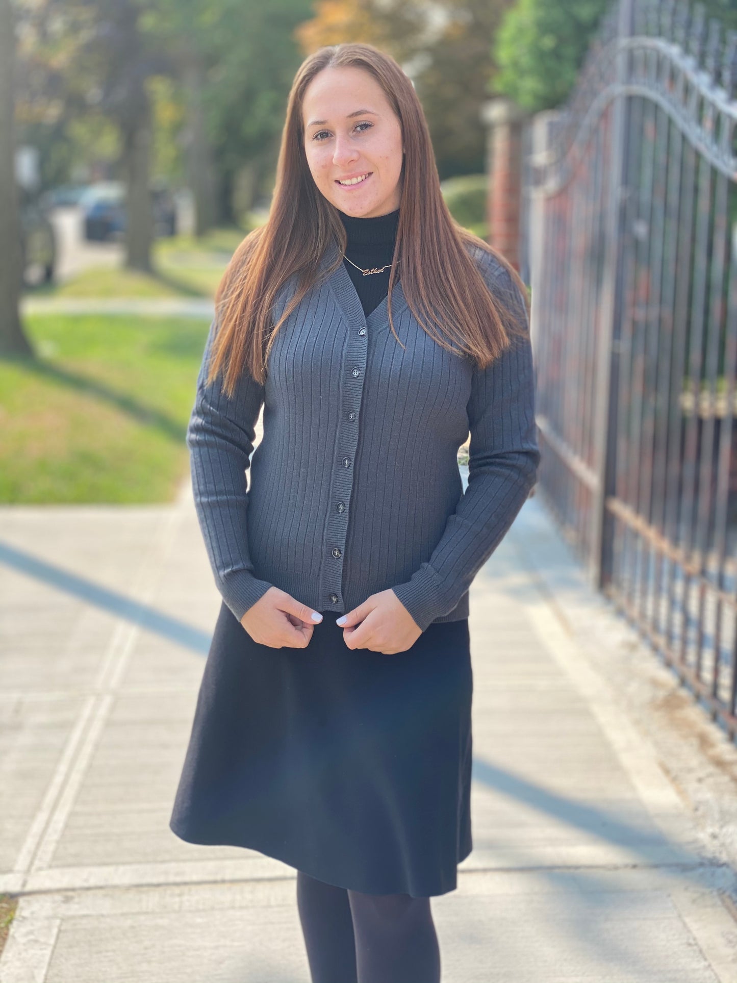 Thick Ribbed V Neck Cardigan