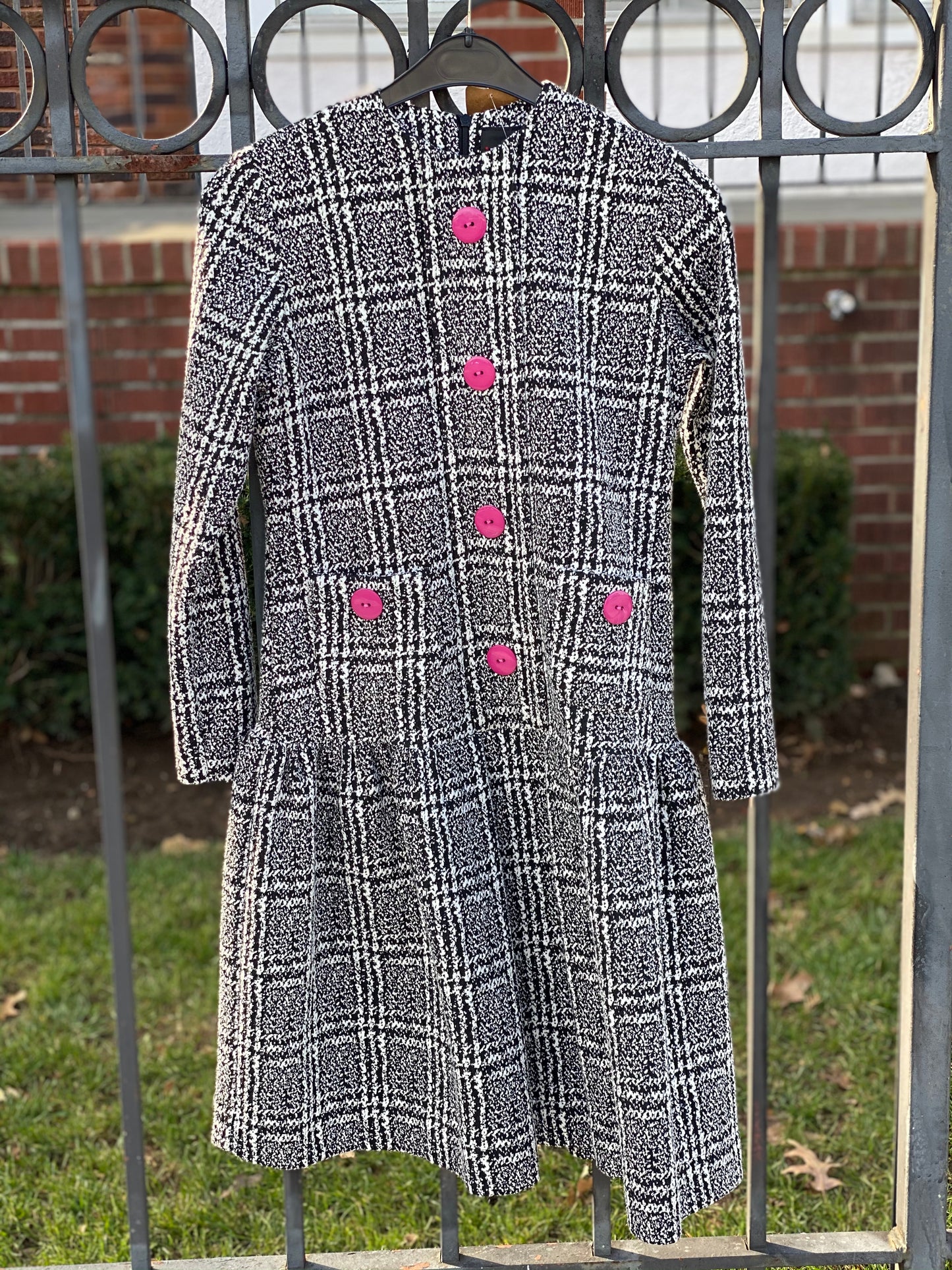 Plaid Detail with Buttons