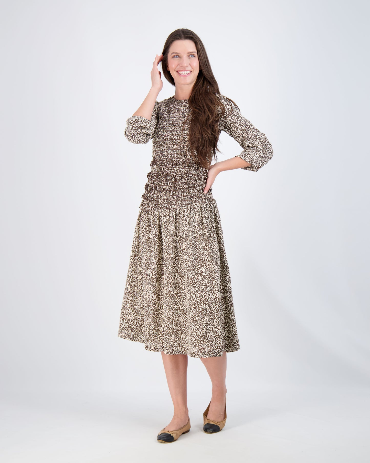 Brown Smocking Dress11345702400