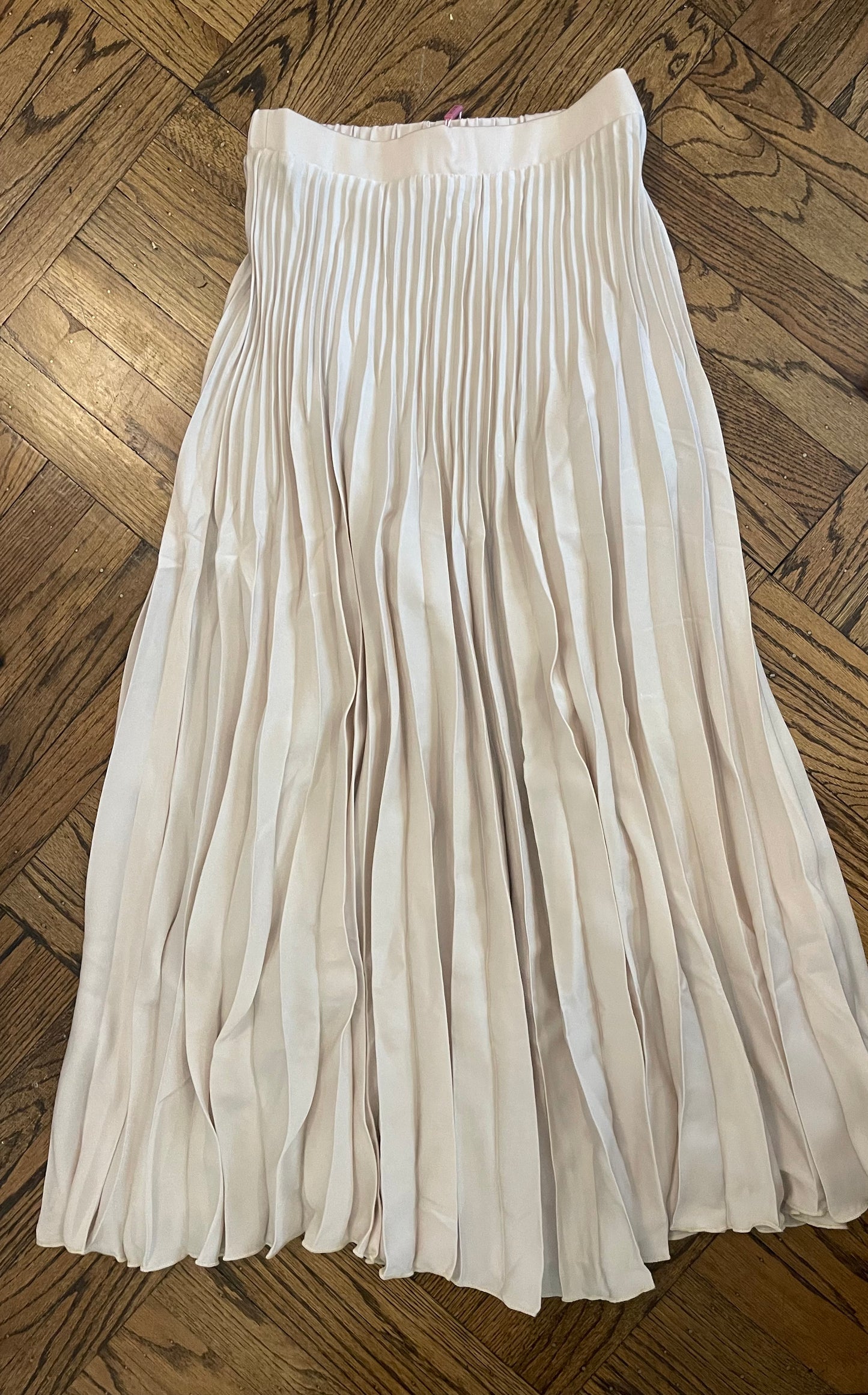 Stone Satin Pleat Maxi Skirt