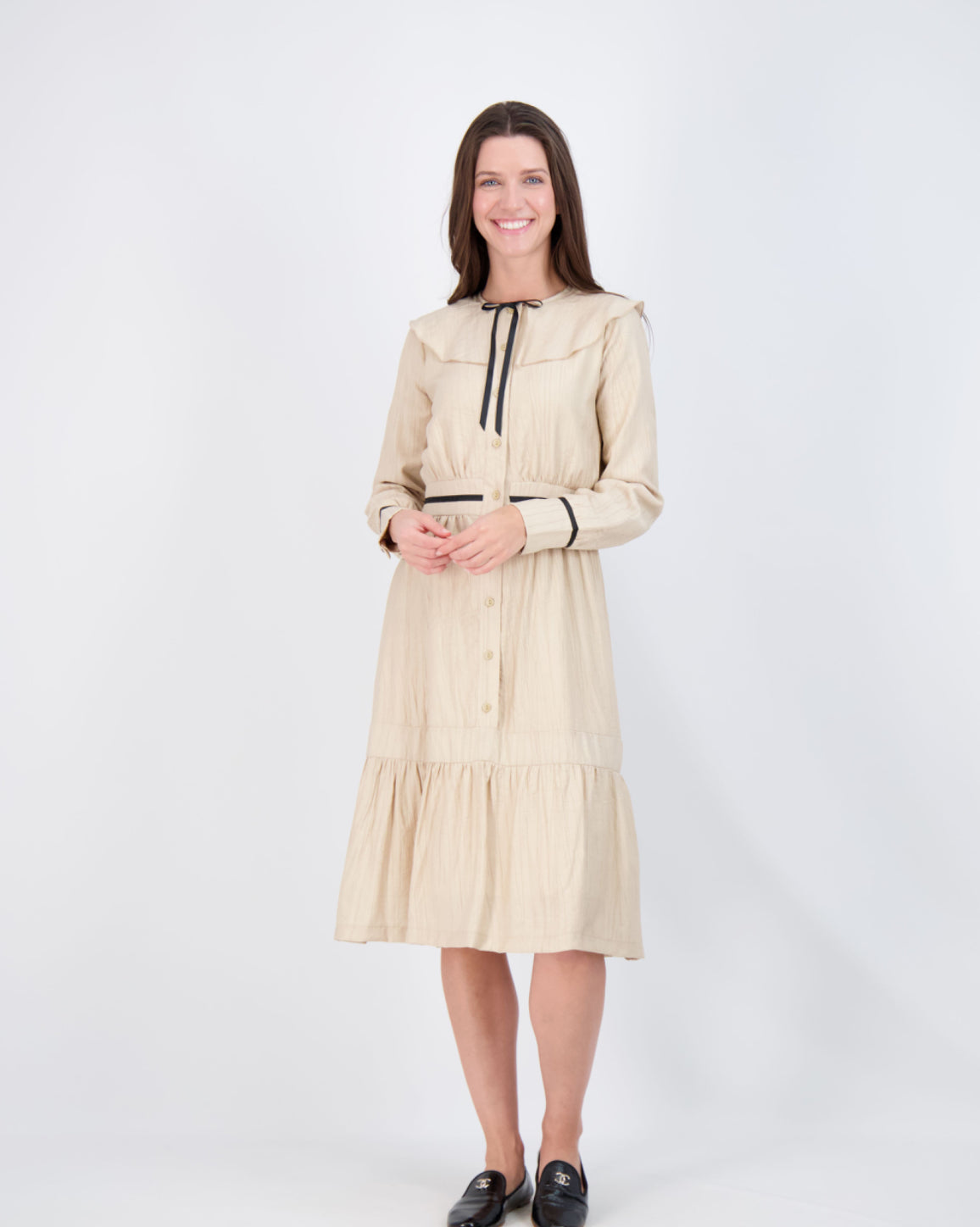 Beige Fit Flare Dress Beige Fit Flare Dress