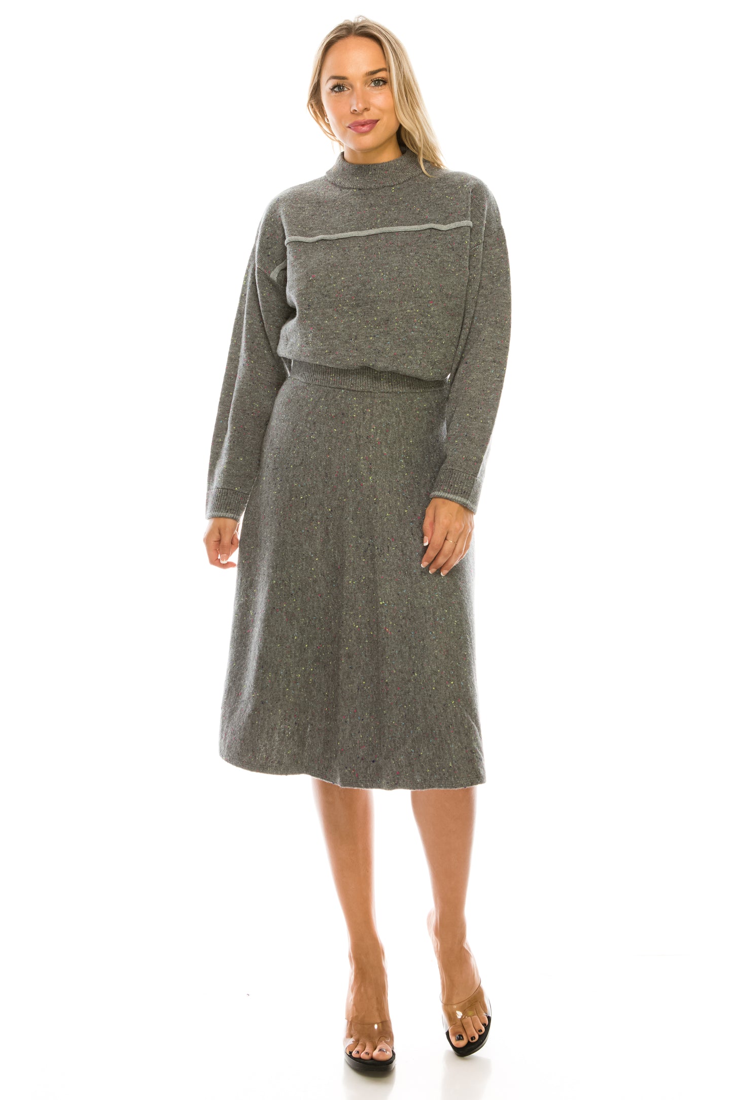 Speckled Knit Skirt - Set