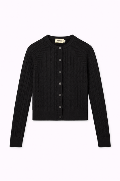 CROPPED CABLE KNIT CARDIGAN