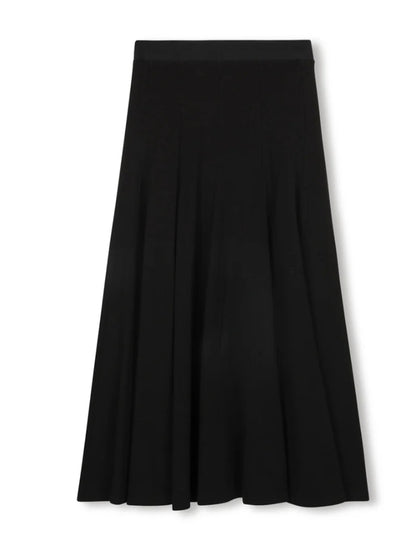 Elastic Waist Panel Midi Skirt