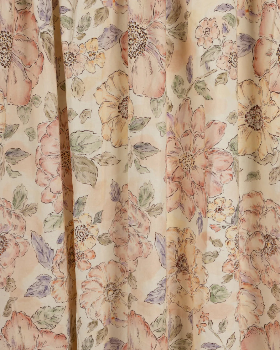FLORAL PRINTED GATHERED WAISTED SKIRT FLORAL