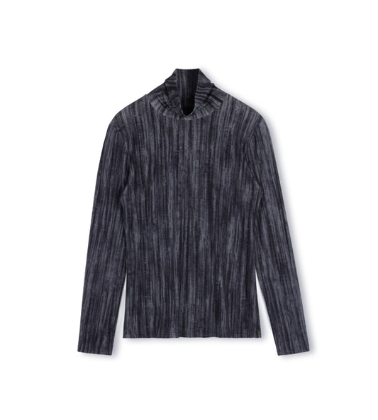 BLACK-WASH DENIM TURTLENECK