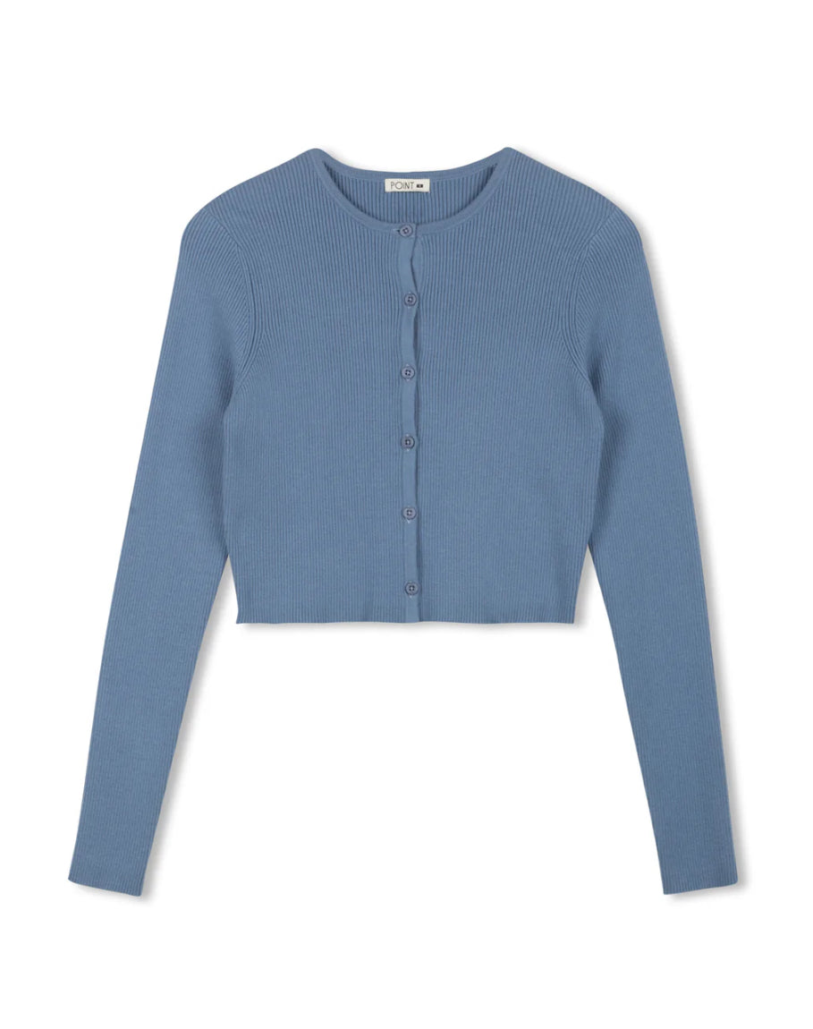 POINT KNIT CROPPED CARDIGAN