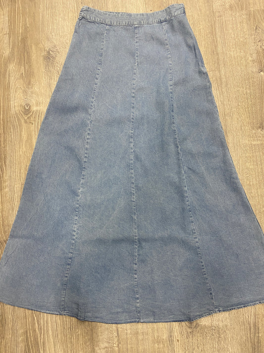 DENIM STITCHED A-LINE SKIRT