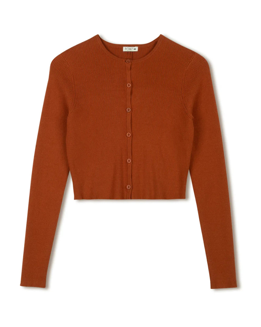 POINT KNIT CROPPED CARDIGAN
