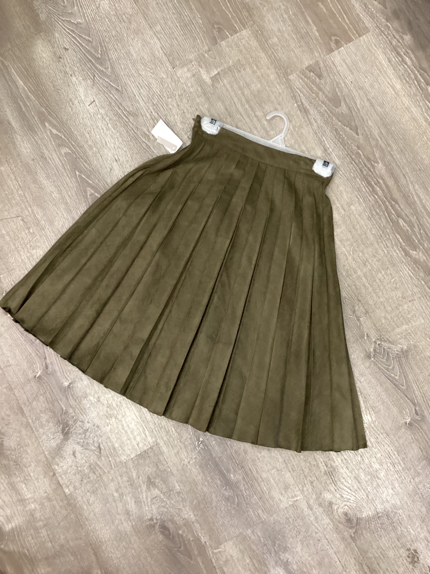 Suede Pleated Skirt