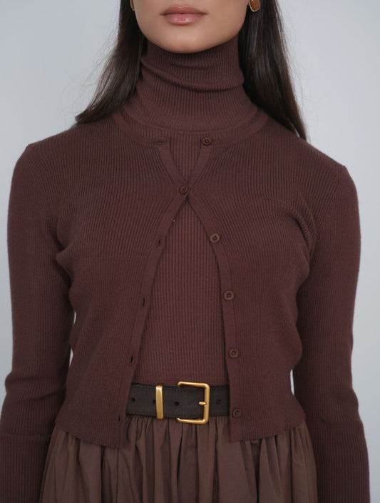 POINT KNIT CROPPED CARDIGAN