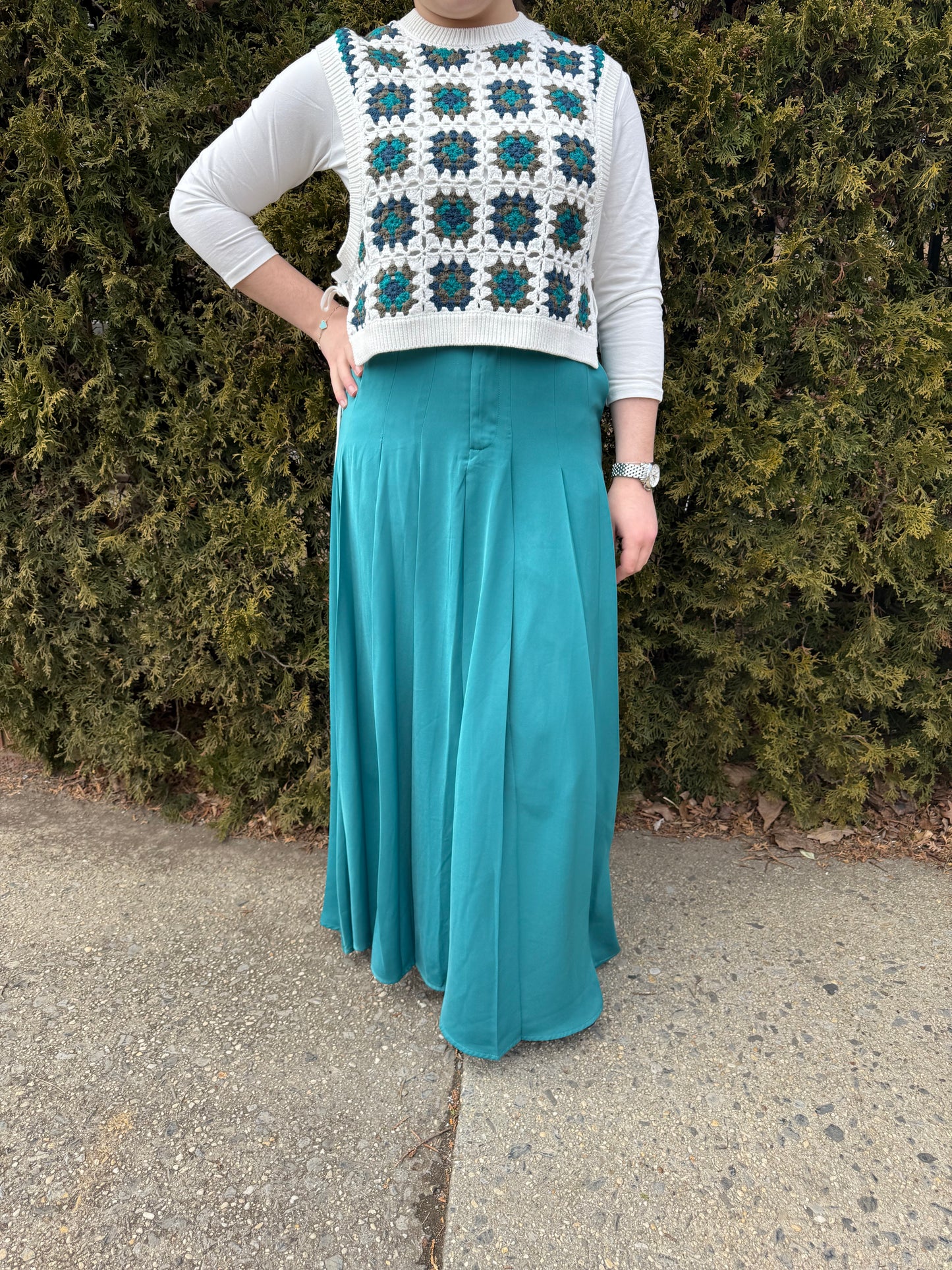 BOX PLEAT MAXI SKIRT