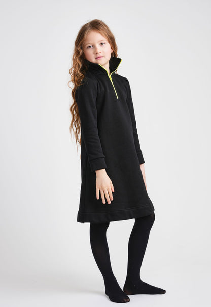 neon zip up dress SSYS The Zoey Ruffle Collar Neon Zipper Dress In Light Blue