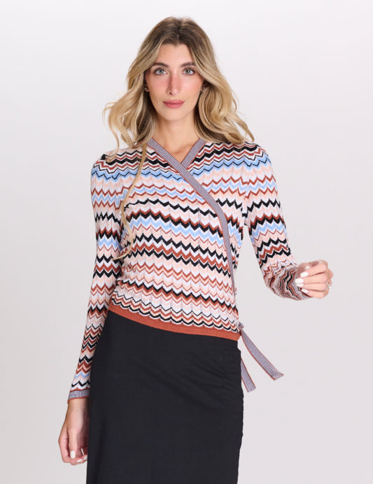 MISSONI PATTERN WRAP TOP