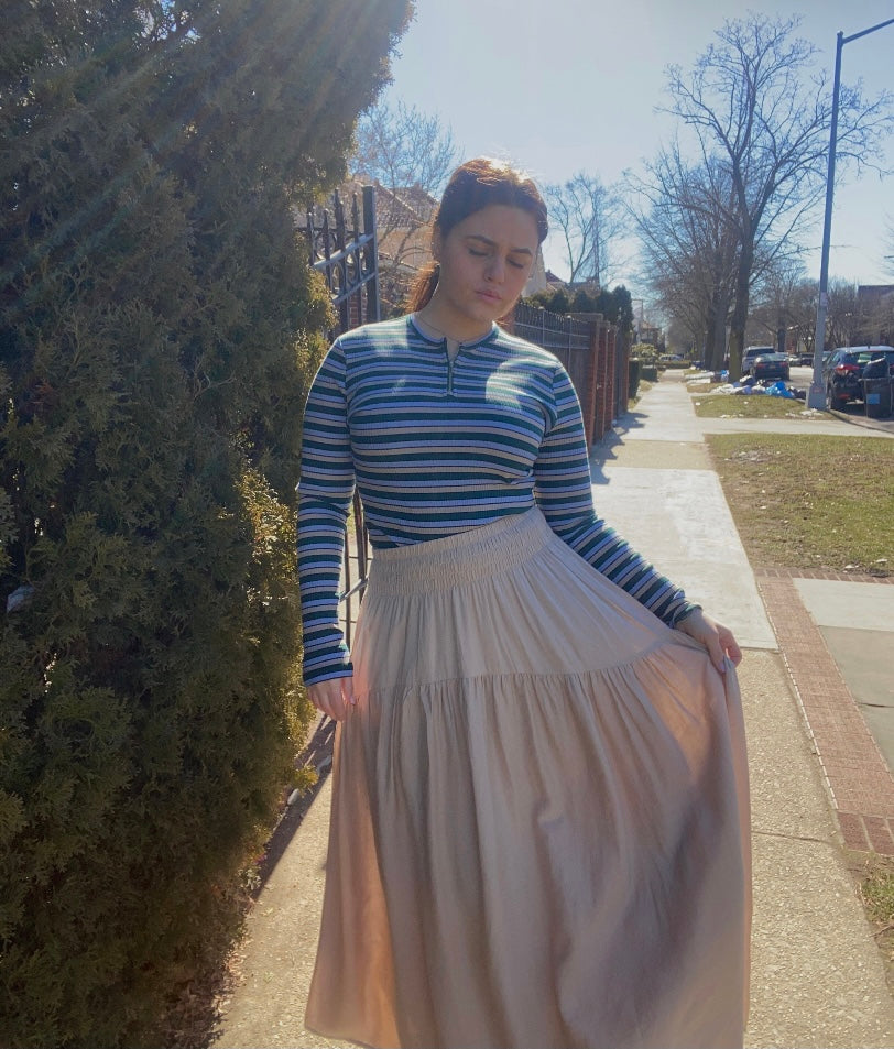 SMOCKED WAIST SKIRT