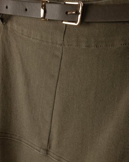 DROP SEAM PANELED DENIM SKIRT
