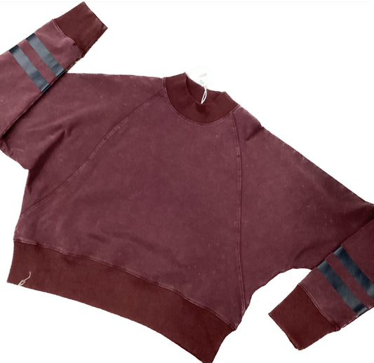 Berry Striped-Sleeve Sweater