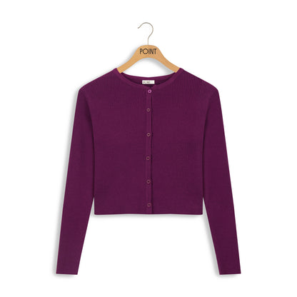 POINT KNIT CROPPED CARDIGAN