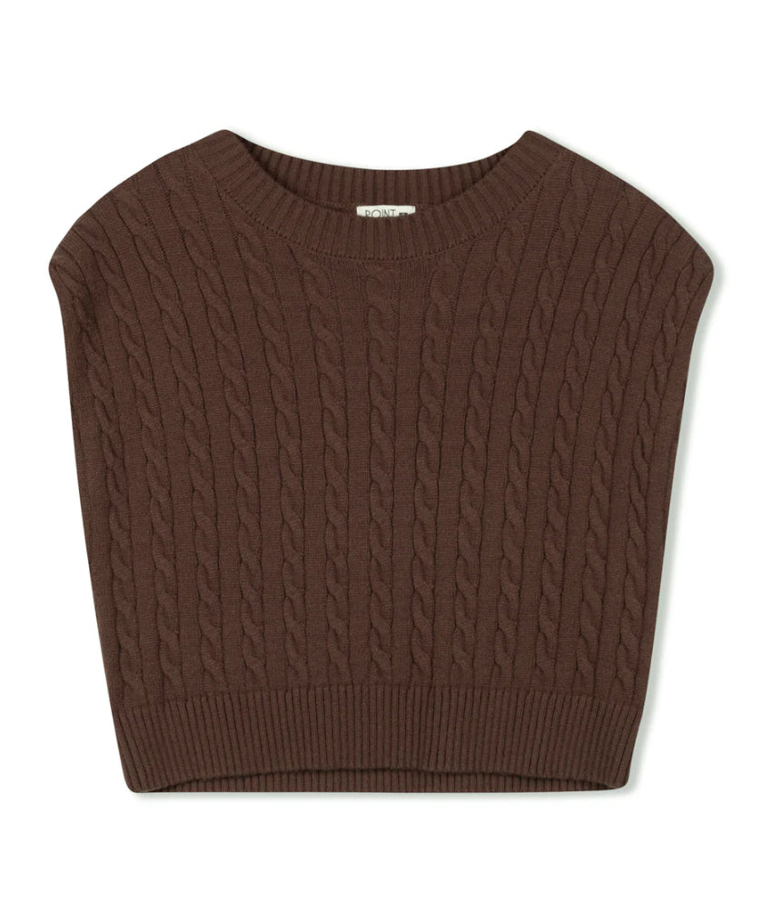 POINT CABLE KNIT VEST