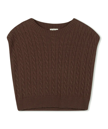POINT CABLE KNIT VEST