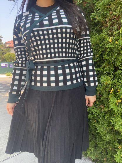 CORDUROY PLEATED SKIRT