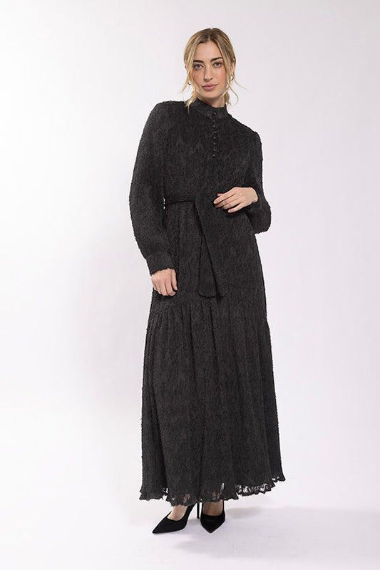 MICRO PLEATED TEXTURED DRESS