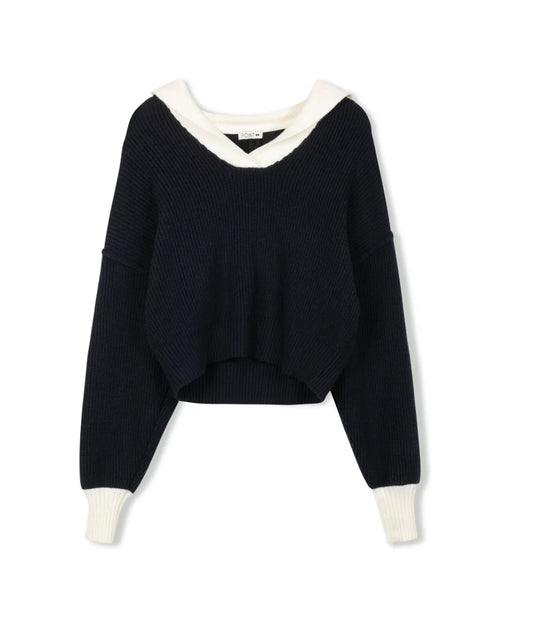 POINT CHUNKY KNIT SAILOR SWEATER