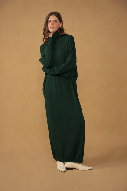 POINT TURTLENECK DOLMAN DRESS