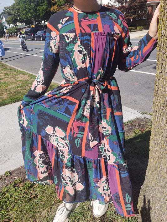 ABSTRACT BABYDOLL DRESS