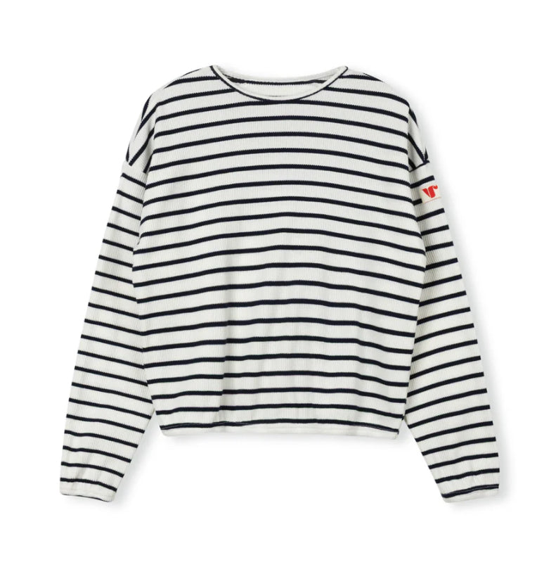 STRIPED WAFFLE TEE