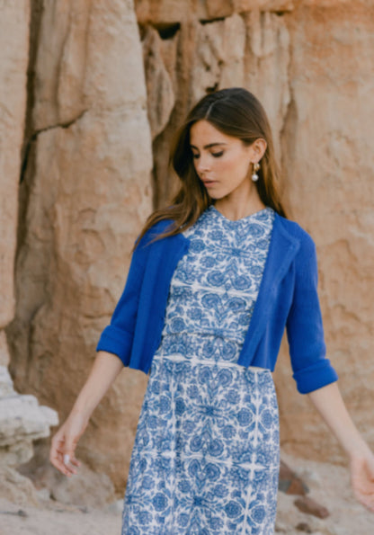 AMALFI PRINT LINEN DRESS