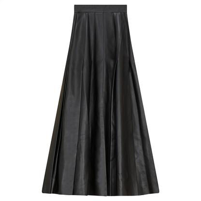 PLEATED LEATHER SKIRT