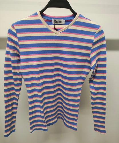 RHYTHM V-NECK STRIPED TEE