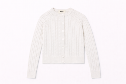 CROPPED CABLE KNIT CARDIGAN