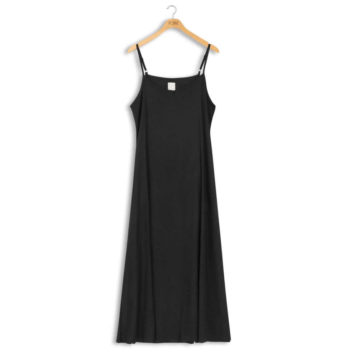 POINT LINEN SLIP DRESS