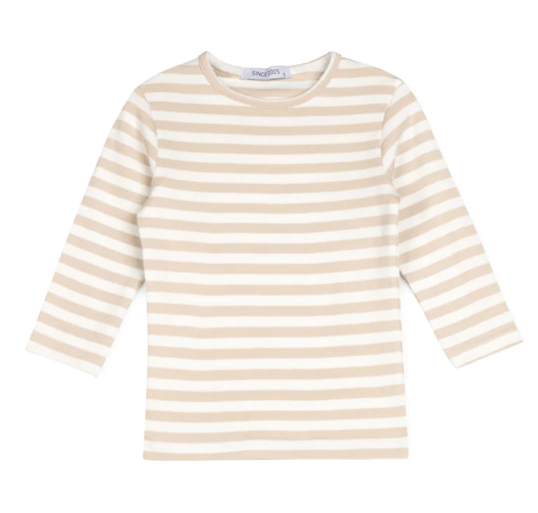 STRIPED RIBBED TEE