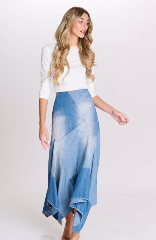 DENIM HANDKERCHIEF SKIRT