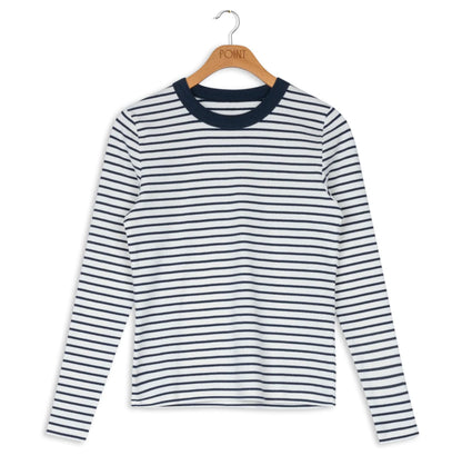 POINT STRIPE CREW NECK