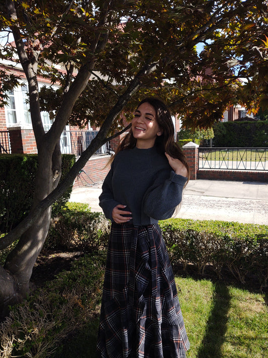 PLAID WRAP SKIRT